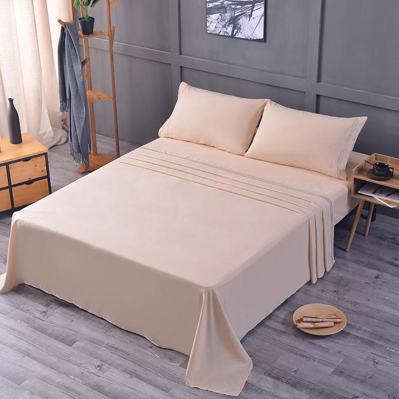 Champagne Dubbel Satin Lakan Set