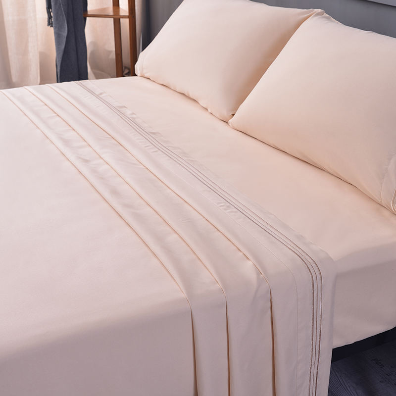 Champagne Dubbel Satin Lakan Set